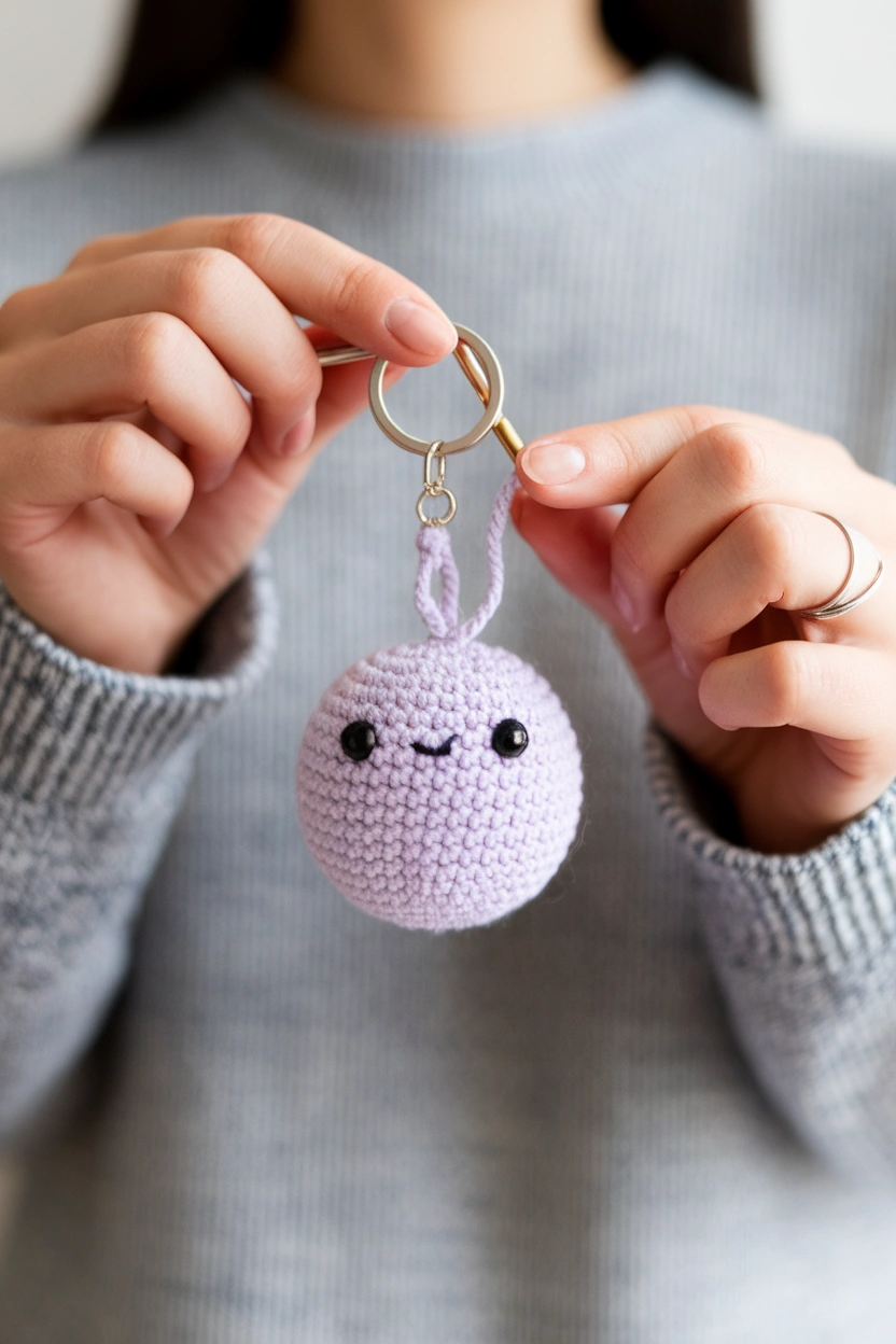 Beginner-friendly crochet keychain