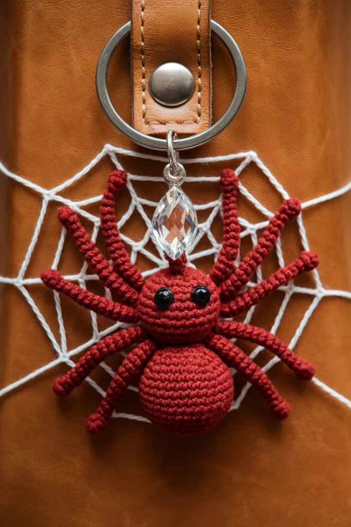 A crochet spider keychain with a twisted yTEvjTq1XQ2uDtAv3 AtSw 8lzZJD1HSTy4YCaxy vplw cover