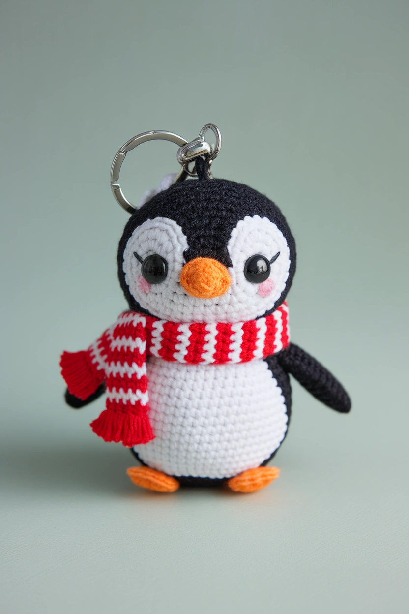 A mini penguin amigurumi keychain with a 2bTzFYy2Vt2OJ0KGBNAGBA U2gOapQjTRCDGbNIT Xmrw