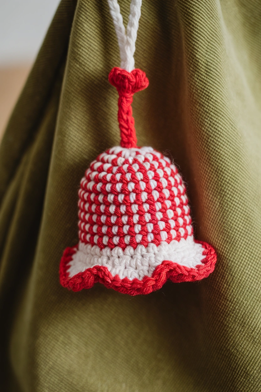 Crochet bellflower bag charm