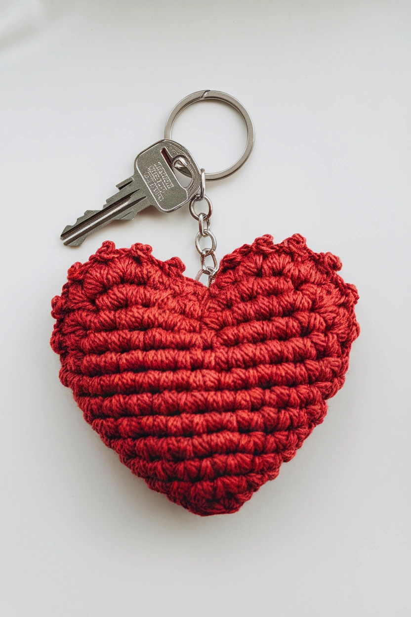 A photo of a crochet heart keychain the FVnUy5NgWqWvpdyRr 325g yslqO6 pR O DGoIF6Fang cover