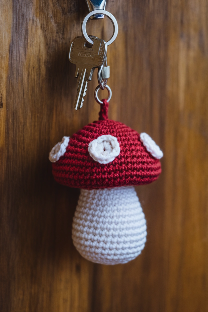 A photo of a crochet mushroom keychain w uVltAbw6VfOMEQltD51crQ GxDXdk2sS m8V5O1KD4ILg cover