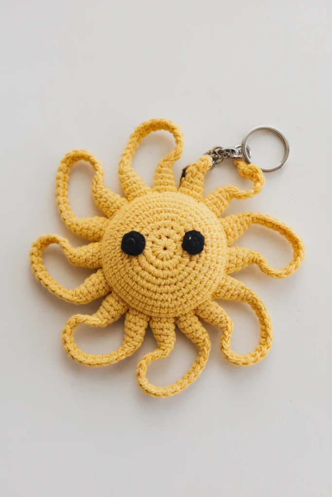 A photo of a crochet sun keychain the su ZPSUl04Vl CLjsi1v50Pw sAPwkL8nS2mzOtwGwaC4Gg