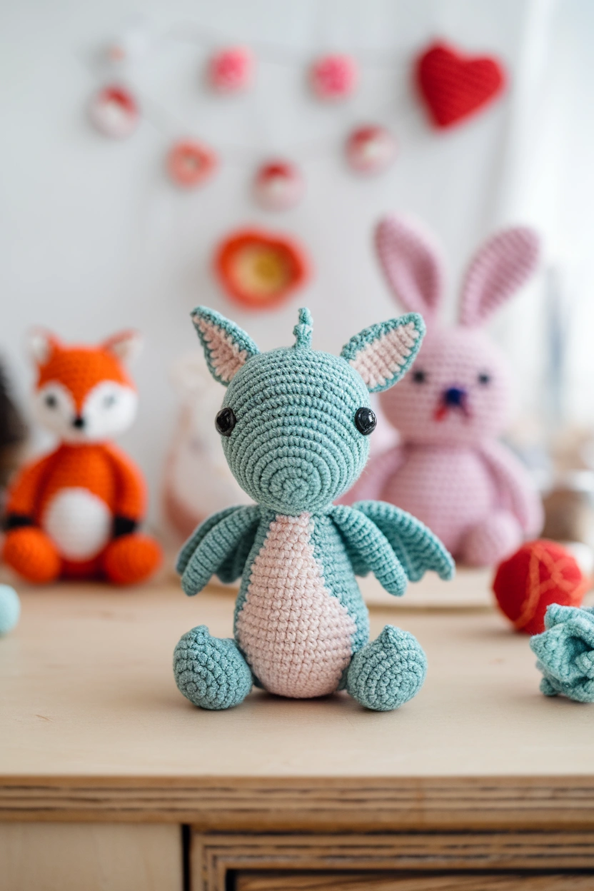 A photo of a crochet tiny dragon with a yGk5RgYdVP yNx5XVjUxWg 4tw8DOVxR7G5FWT4JPoyag cover