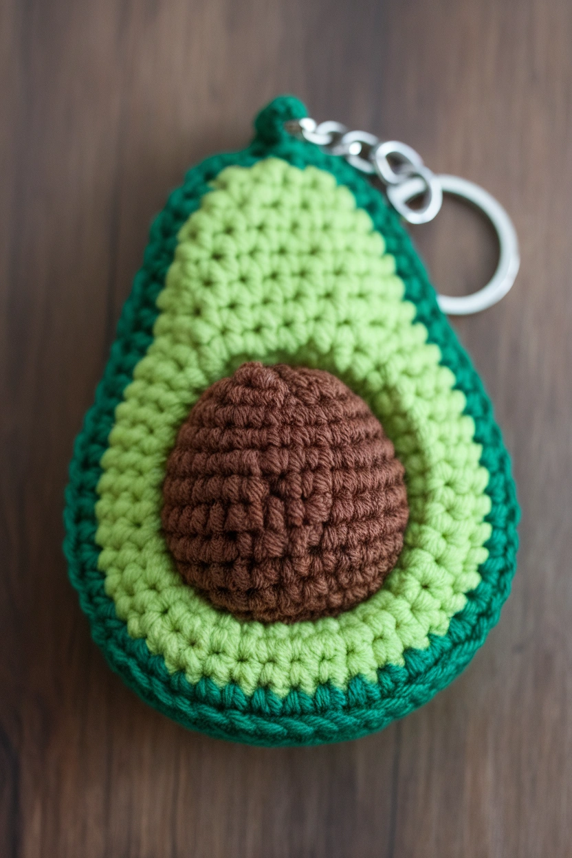 A photo of a crocheted avocado keychain jZzpLvSLUvmDZuSNRP 8qw mzHzsOv6TbaPM66YegIlkA