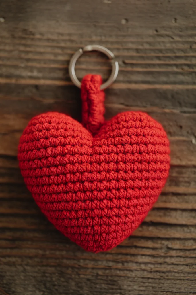 A photo of a crocheted heart keychain th RTbrhmCbVTCJf6XNGjQyXA ZIYhTfMaTEKfb1WegAk1aQ