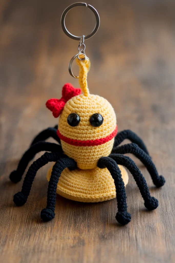 A photo of a spider keychain made with a qAjlmpi6Xe68NurFrdJARw 1H 7k2KfQhKjJyDl2hvsuQ